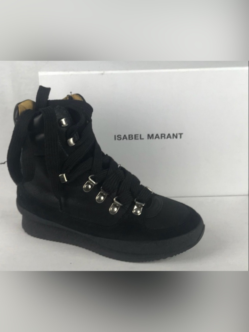 Isabel Marant Black Lace-Up Ankle Boot Brendty Size 42 / 11 US platform